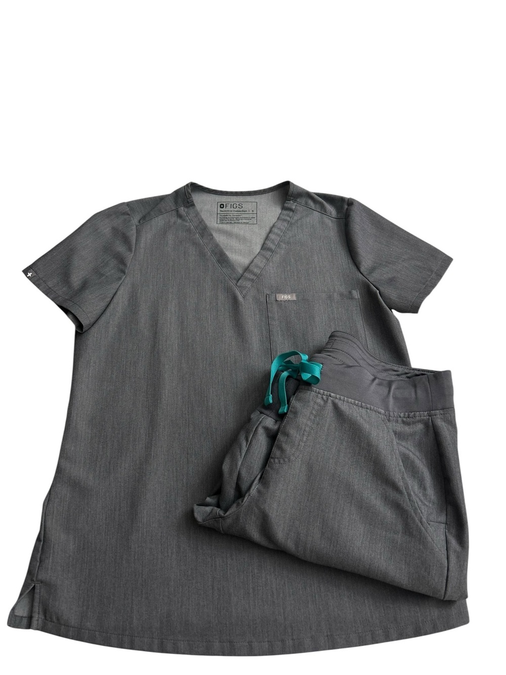Figs Women’s Scrub Set Graphite Gray Size Small Catarina Top & Zamora Joggers